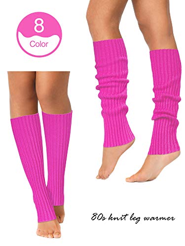 SATINIOR 8 Pairs Women Knit Leg Warmers 80s Eighty's Ribbed Leg Warmers for Party Sports3