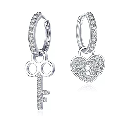 Boucles d'oreilles verrou de l'amour en zircon, finition haute joaillerie