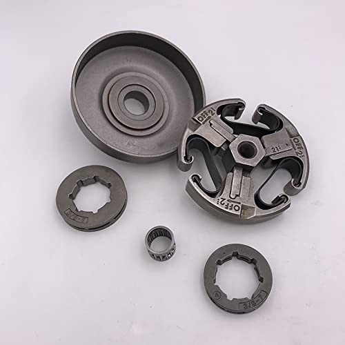 Conjunto de embrague de 3/8 "8T, rueda dentada de tambor, Kit de cojinete de aguja de llanta for Husq 61 66 162 266 268 272 XP 268XP 272XP, piezas de motosierra