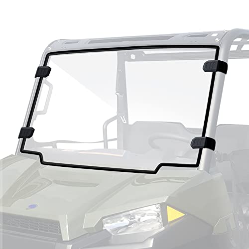 StarknightMT Front Windshield Compatible with Polaris Ranger Midsize 500 570 ETX EV 2015-2025 Scratch-Resistant UV-Proof Polycarbonate Full Window Clear (Not Fit Fullsize)