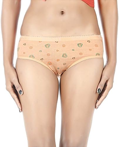 Fireage Women's Low Waist Cotton-Lycra Printed Peach Panty-32