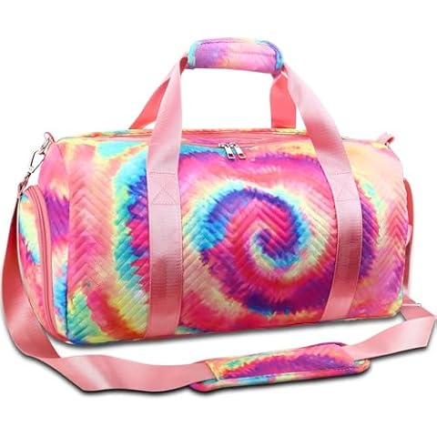 Sports Gym Duffel Bag for Girls - Weekender Overnighter Trave Carry On Teen Women Travel Bag with Shoe Compartment & Wet Pocket… Cover