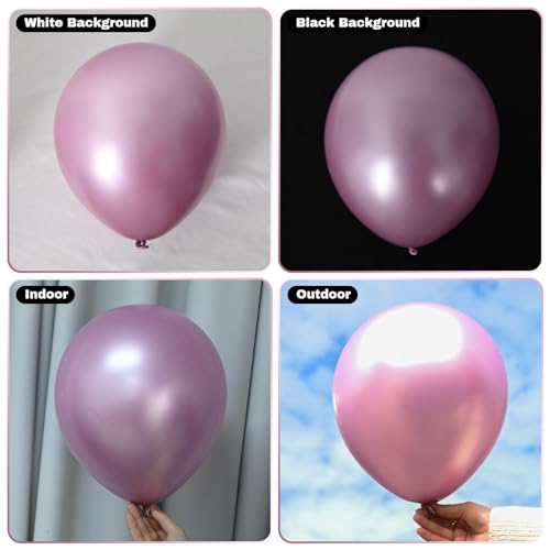 Image of Jobkoo Metallic Pink Balloons, 12Inch Chrome Light Pink Balloons 30Pcs Light Purple Metallic Party Balloons Shiny Baby Pink Chrome Helium Balloon for Birthday Baby Bridal Shower Wedding Decorations