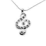 Silver Music Note Treble Clef Pendant Mood Necklace Jewelry Best Christmas Gift for Teen Girl Women