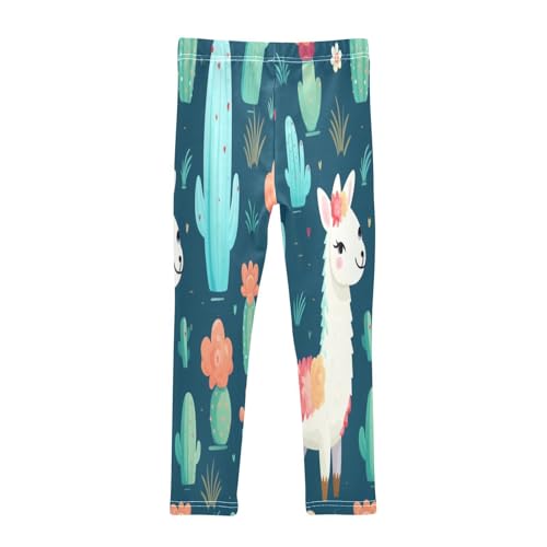 Bolaz Toddler Girls Leggings Printed Yoga Pants Leggings Alpaca Cactus Flower for Kids2