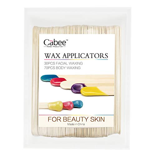 Wax Applicator Sticks,70 Large and 30 Small Wooden Waxing Applicator Sticks for Face Eyebrows Lip Hand Hair Removal