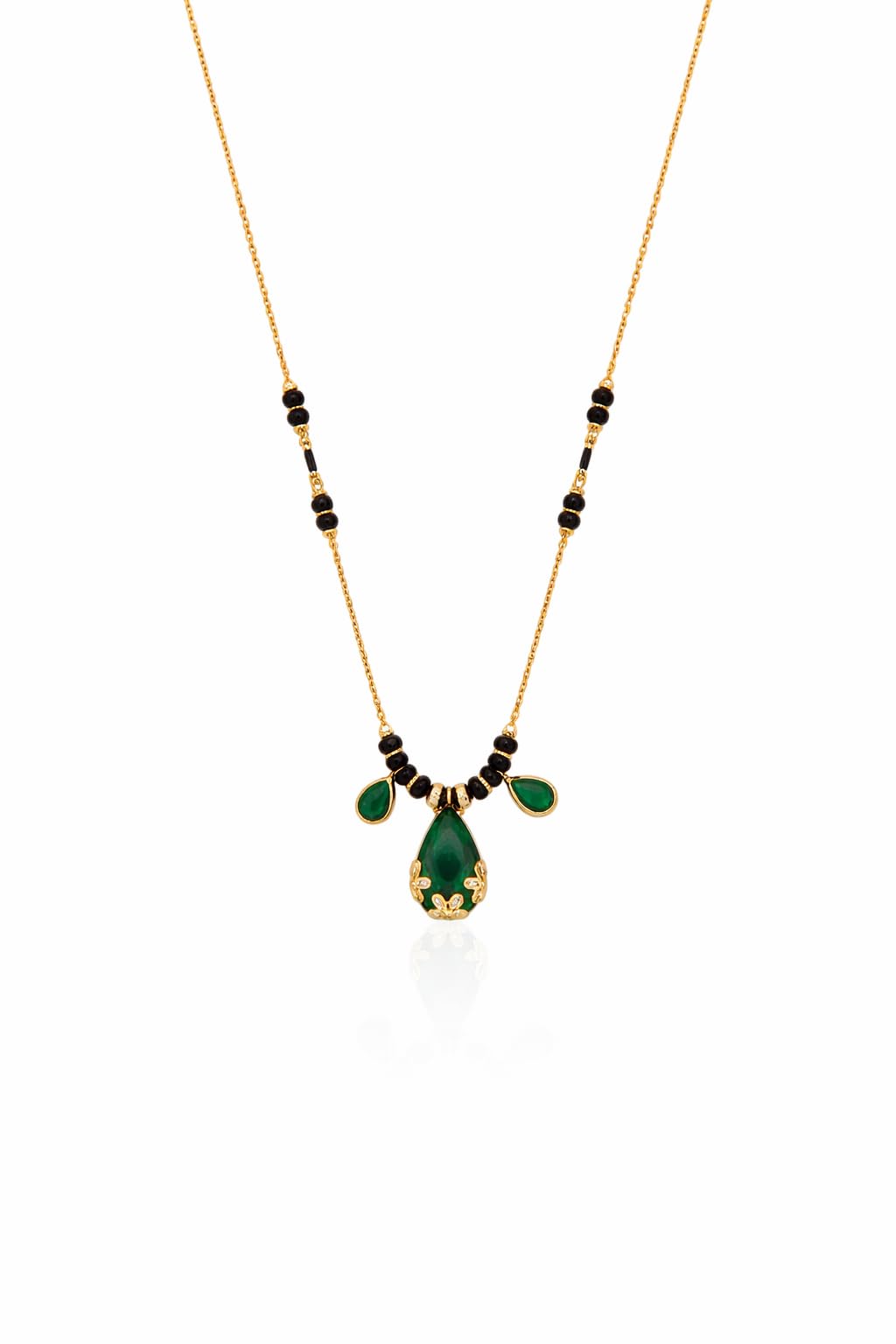 Classic Gold Plated Mangalsutra with Leaf Style Pendant