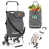 Sekey Chariot de Courses 3 Roues Monte Escalier Pliable 3 en 1, Caddie...