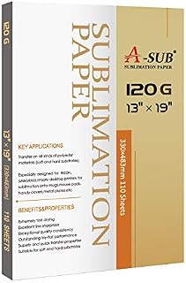 A-SUB Sublimation Paper Heat Transfer 110Sheets 13 x 19 Inches Super Size Compatible