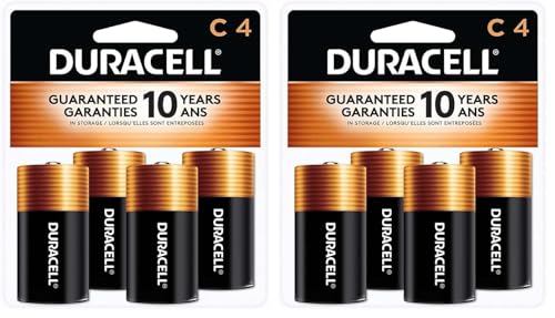 Image of Duracell Coppertop C Batteries, 4 Count, Battery with Long-Lasting Power, All-Purpose Alkaline C Battery for Household and Office Devices (Pack of 2)