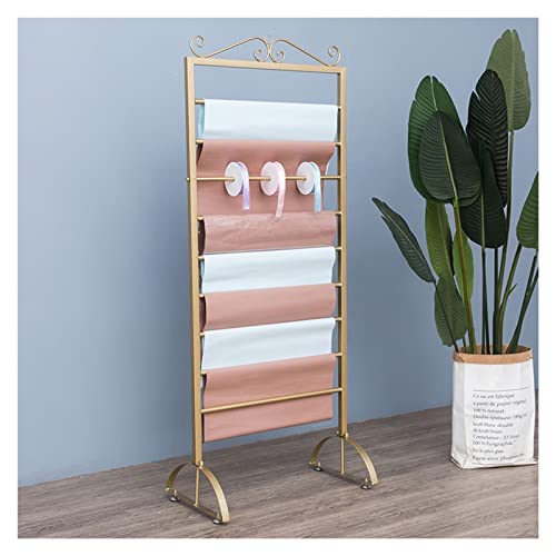 DFEDHF Multifunctional Vertical Stand Holder for Wrapping Paper/Ribbon, Metal 9 Tier Scarf Storage Organizers Rack Commercial with Anti-Slip Foot Pad