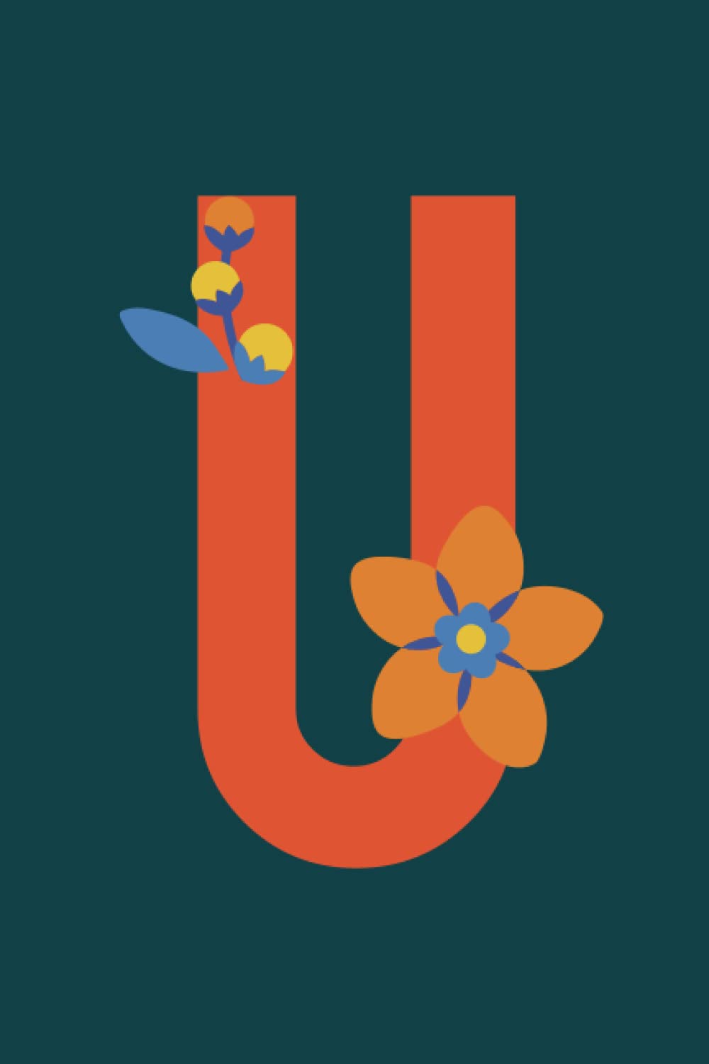 U: monogram initial letter U notebook for women and girls 110 pages & 6 x 9 size