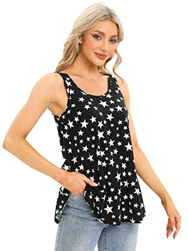 Rosyline Tank Top For Women With Built In Bra Flowy Swing Undershirt Tank Tops Star S #TOP3
