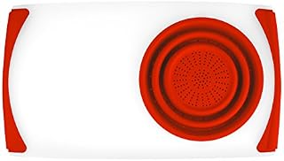Dexas Over the Sink Strainer Board, 11.5 x 20", Natural/Red
