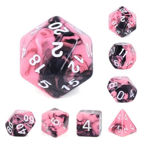 Epic Forge 7 Dice Set in Box - Fusion Black and Pink