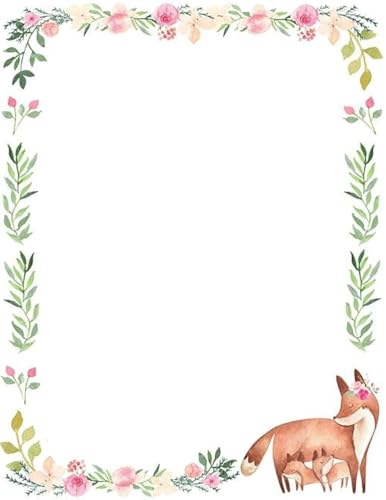 Papier à en-tête Fancy Foxes Great Papers pour invitations et messages 21,6x27,9cm