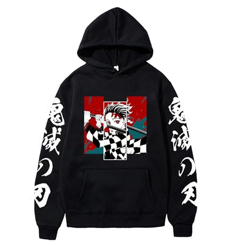 Satdflie Anime Demon Slayer Impreso Sudadera con Capucha Hombres Mujeres Harajuku suéter Loog Manga Sudadera Unisex Casual con Capucha Tops, Regalo Ideal para los Fans Navidad, Color / 8, M