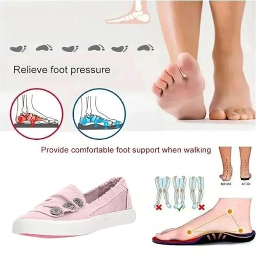 Generic Clearlyss Women Casual Button Comfy Sneakers, Denim Canvas Sneakers Women, Comfy Low Top Slip on Orthopedic Sneakers4