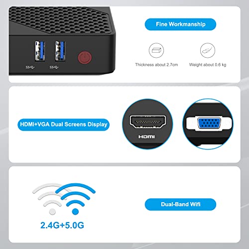 MINIS FORUM Mini PC Windows 10 N40 Lüfterlos 4 GB DDR4 / 64 GB eMMC Intel Celoren N4020 Prozessor Mini Desktop Computer… – Bild 3