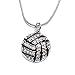 Volleyball Pendant Necklace for Women Gift - White Crystal Sport Ball Jewelry