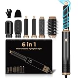 UKLISS Set di styler per capelli 6 in 1 – Pro Styler con spazzola rotonda, Air Curler, spazzola ad aria calda, spazzola per asciugacapelli, spazzola lisciante | per ricci, volume, lisciare