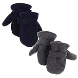 Holibanna 2 Paar Kleinkind Fäustlinge Fleecegefüttert Warme Winterhandschuhe Weiche Schneehandschuhe für Jungen und Mädchen Rutschfeste Skihandschuhe für Outdoor Aktivitäten