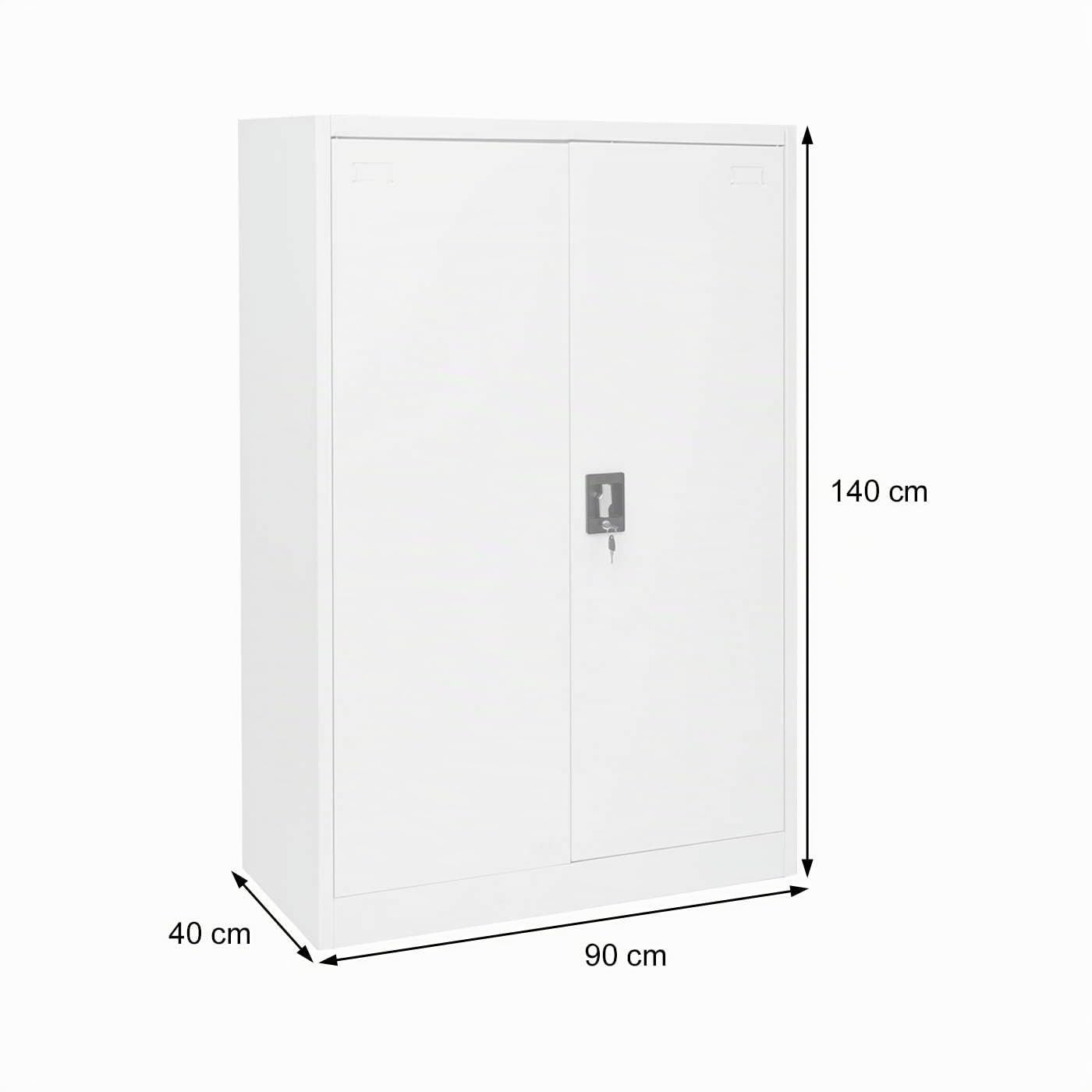 Mendler Armario de oficina archivador HWC-H17, 2 puertas, 3 estantes, acero, 40 x 90 x 140 cm, gris