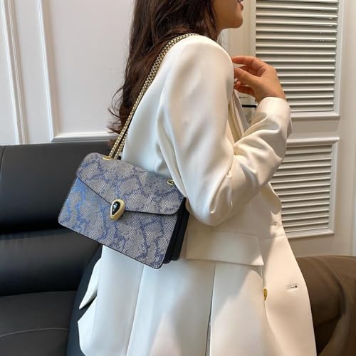 Crossbody Bags for Women Snake Printed Chain Shoulder Bags Trendy Handbags Clutch Purses3