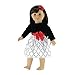 Emily Rose 18 Inch Doll Clothes | Black and White Party Dress with Red Trim, Includes Matching Headband with Bow | Fits American Girl Dolls