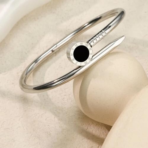 Image of Okos Gold Plated Fashion Jewellery Stainless Steel Anti Tarnish Cuff Band Style Bangle Bracelet with White CZ Stones For Girls and Women CO0025