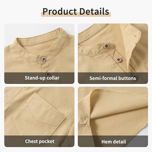 Volunboy Toddler Boy Henley Shirts Baby Short Sleeve Cotton T-Shirts Kids Summer Casual Clothes 2 Pack4