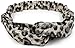 Produktbild styleBREAKER Damen Haarband mit Leo Animal Print, Twist Knoten und Gummizug, Stirnband, Headband, Haarschmuck 04026020, Farbe:Weiß-Schwarz