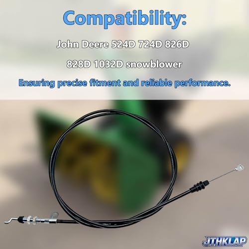 AM125293 Chute Deflector Control Cable Compatible with John Deere 524D 724D 826D 828D 1032D Snowblowers - Heavy Duty Snow Blower Replacement Part - 2