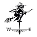 Foppla Wetterfahne, Retro-Hexenform, Wetterhahn, Metall, wetterbeständig, Windrichtungsanzeige, kreative Wetterfahne, Gartendach, Ornament für Haus, Garten, Rasen, Hof
