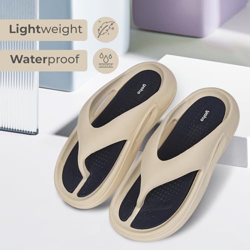 Image of YOHO Sponge Flip Flops for Men | Orthopedic Slippers & Mild Acupressure | Waterproof Monsoon Footwear | Dual Tone EVA Footbed