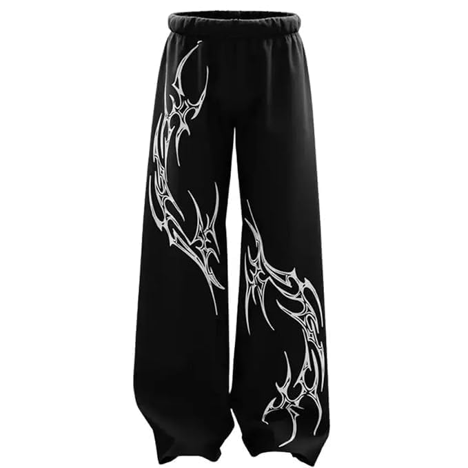 Baggy Track Pants for Men Tribal Print Oversized Joggers – Relaxed Fit Elastic Waist Streetwear Gym Wear Casual Comfortable Loose Fit-image-22