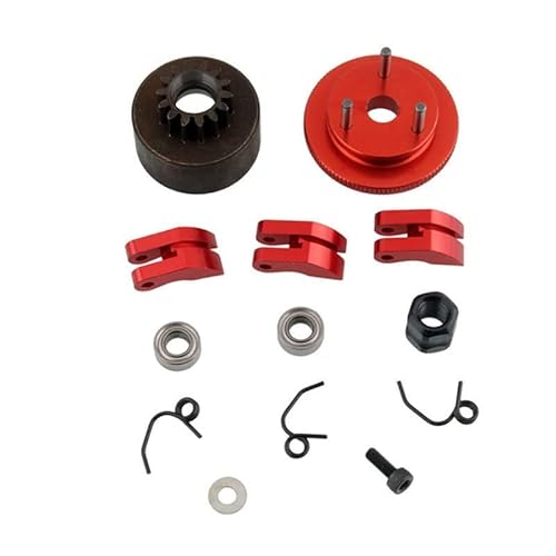 2X Rc Clutch Bell 14T Gear Bearing Clutch Shoes Springs Cone&Engine Nut Flywheel Assembly For Hpi Hsp Traxs - (Color: Light Yellow) #TOP3