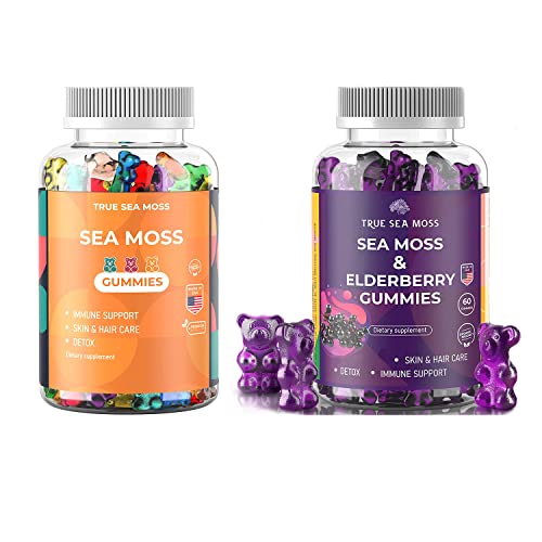 Trueseamoss Sea Moss Gummies Original And Gummies With Elderberry Bundle - 2 Pack #TOP14