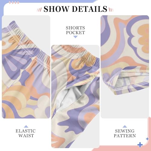 ZZXXB Abstract Swirl Boys Long Pants Soft Trousers Elastic Waist Kids Lounge Bottoms with Pockets S-XL4