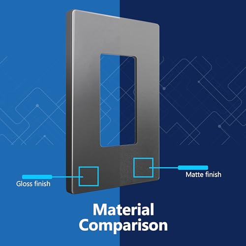 Image of LIDER Decorator Switch Cover, Screwless Wall Plate, Mid-Size 1-Gang 4.88 inch x 3.11 inch, LSWP-31M-SG, UL Listed, Thermoplastic, Matte Space Gray, 1-Pack