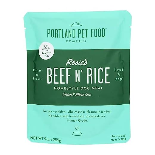 Portland Pet Food Company Human-Grade Homestyle Dog Meal, Rosie's Beef N' Rice, All Natural, Gluten Free, 9 Ounce (Pack of 8)