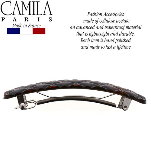 Camila Paris Cp2631 French Hair Barrette Clip For Girls, Tortoise Shell, Rubberized Metal Closure Strong Hold Grip Hair Clips For Women, No Slip Durable Styling Girls Hair Accessories, Made In France #TOP3