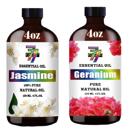 Aceite esencial puro geranio y jazmín 120 ml set