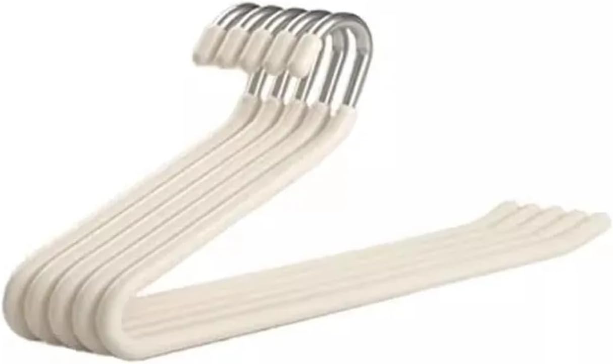 10/5pcs Stainless Steel Pants Hanger Non-Slip Rack Household Non-Trace Hanging Wardrobe Storage Holder(White,10Pcs)