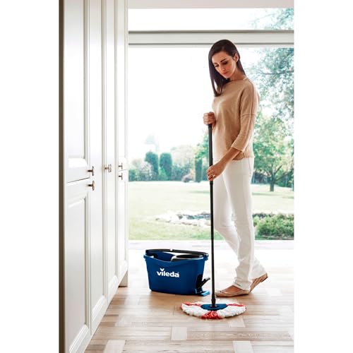 Vileda Turbo EasyWring & Clean Bodenwischer Komplett Set, Wischmopp und Eimer mit PowerSchleuder,...