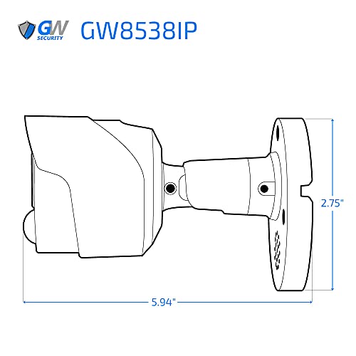 Gw Security 4K 8Mp 2-Way Audio Spotlight Color Night Vision Outdoor / Indoor Poe Ip Bullet Security Camera (Gw8538Ip) #TOP2