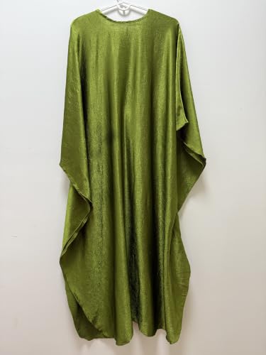Image of RanRui Caftans for Women Solid Color Chiffon Plus Size Kaftan Dresses Beach Cover Up V Neck Batwing Sleeve Caftans Loungewear