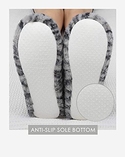 Image of DICUIRD Womens Thick & Warm Slipper Socks with Grippers - Christmas House Slippers