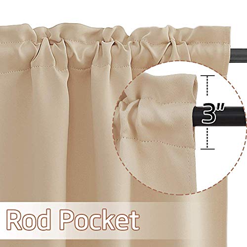 Nicetown Short Cafe Curtain Panles - Home Decor Rod Pocket Tiers 36 Inches Length Curtains For Small Window/Kitchen/Bathroom/Nursery (2 Panels, 29" Wide Each Panel, Biscotti Beige) #TOP1