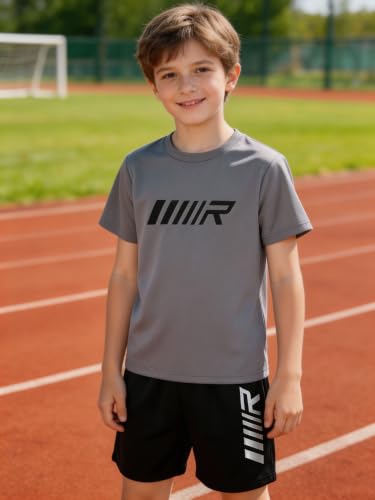 Image of Boys' Active Shorts Set 6 Pieces T-Shirt and Quick Drying Shorts Summer Activewear Sets 4-12Y